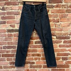 Talula x Agolde High-Rise Taper Jeans Washed Black Button Fly Size 26